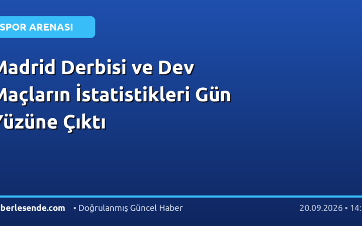 Madrid Derbisi ve Dev Maçların İstatistikleri Gün Yüzüne Çıktı