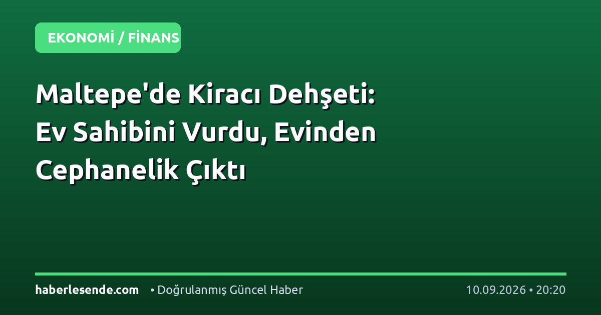 Maltepe'de Kiracı Dehşeti: Ev Sahibini Vurdu, Evinden Cephanelik Çıktı