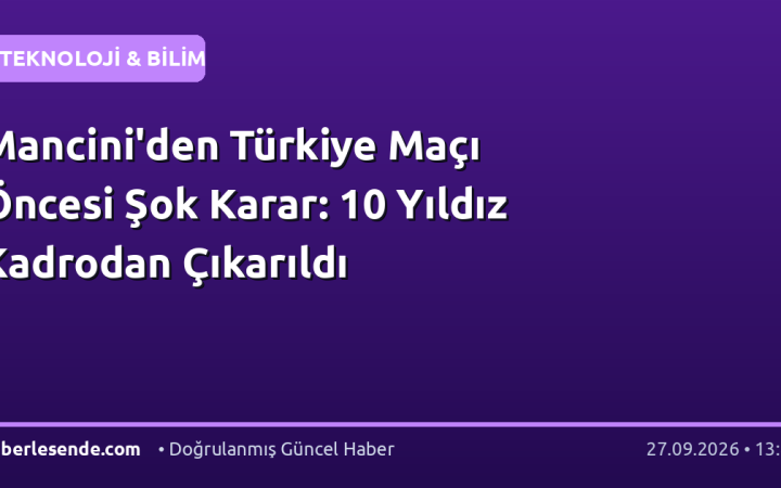 Mancini'den Türkiye Maçı Öncesi Şok Karar: 10 Yıldız Kadrodan Çıkarıldı