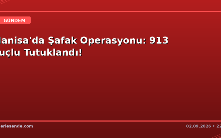 Manisa'da Şafak Operasyonu: 913 Suçlu Tutuklandı!