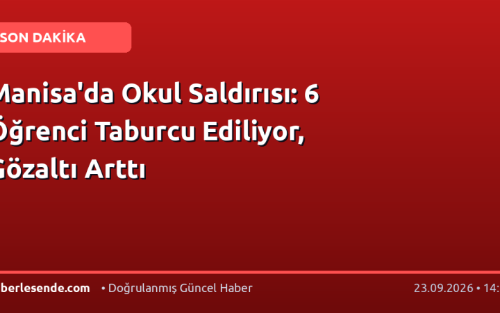 Manisa'da Okul Saldırısı: 6 Öğrenci Taburcu Ediliyor, Gözaltı Arttı