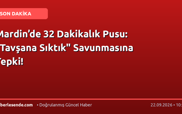 Mardin’de 32 Dakikalık Pusu: "Tavşana Sıktık" Savunmasına Tepki!