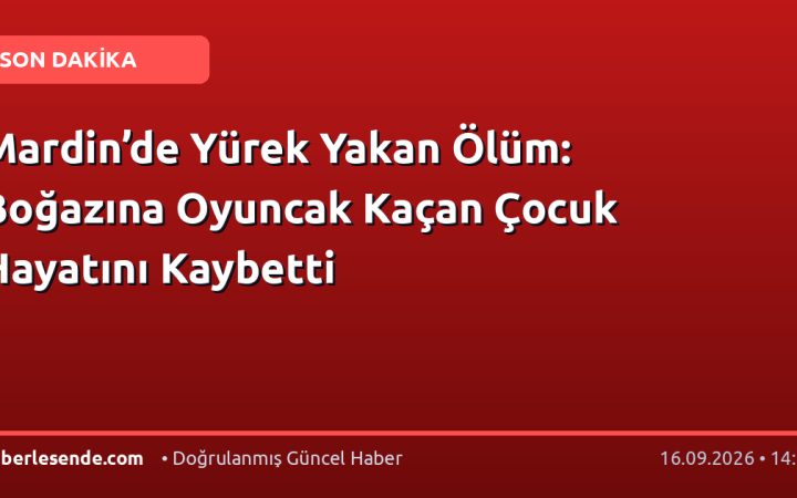 Mardin’de Yürek Yakan Ölüm: Boğazına Oyuncak Kaçan Çocuk Hayatını Kaybetti