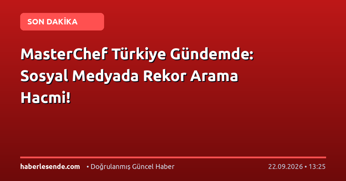 MasterChef Türkiye Gündemde: Sosyal Medyada Rekor Arama Hacmi!