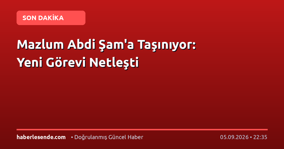 Mazlum Abdi Şam'a Taşınıyor: Yeni Görevi Netleşti