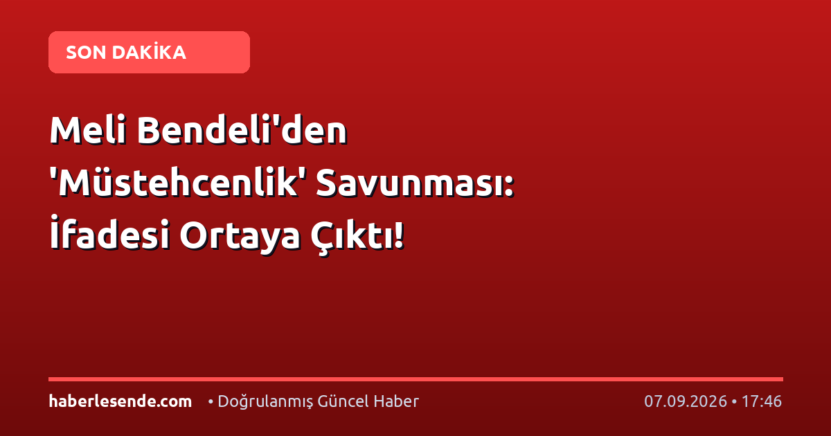 Meli Bendeli'den 'Müstehcenlik' Savunması: İfadesi Ortaya Çıktı!