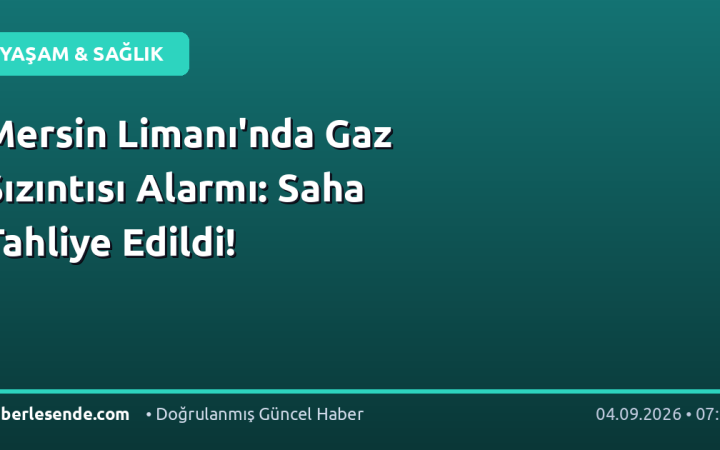 Mersin Limanı'nda Gaz Sızıntısı Alarmı: Saha Tahliye Edildi!