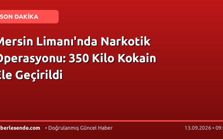 Mersin Limanı'nda Narkotik Operasyonu: 350 Kilo Kokain Ele Geçirildi