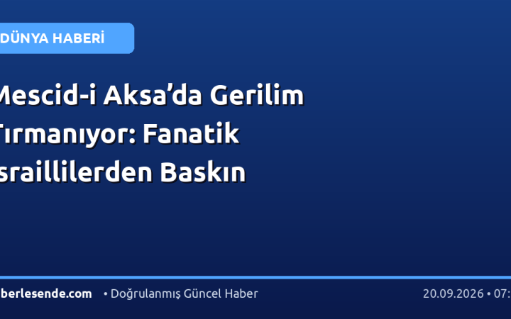 Mescid-i Aksa’da Gerilim Tırmanıyor: Fanatik İsraillilerden Baskın