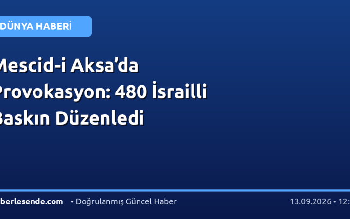 Mescid-i Aksa’da Provokasyon: 480 İsrailli Baskın Düzenledi