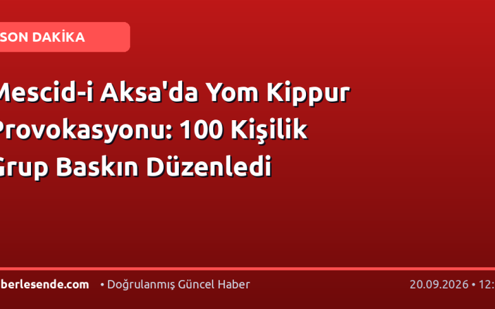 Mescid-i Aksa'da Yom Kippur Provokasyonu: 100 Kişilik Grup Baskın Düzenledi