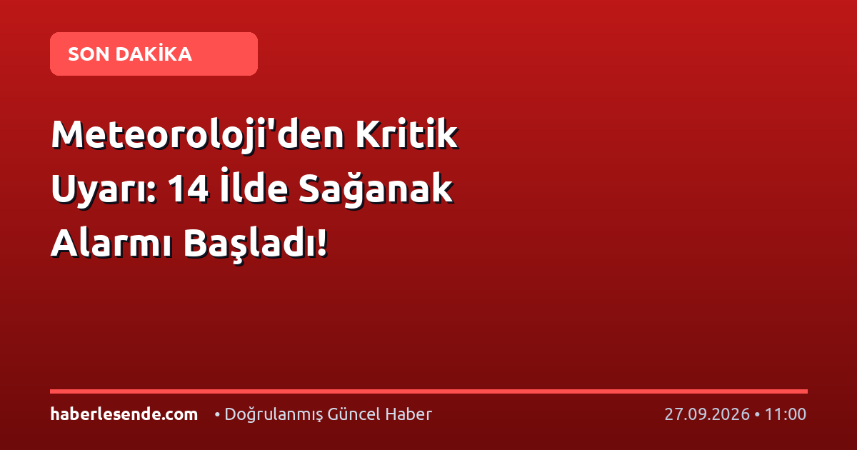 Meteoroloji'den Kritik Uyarı: 14 İlde Sağanak Alarmı Başladı!