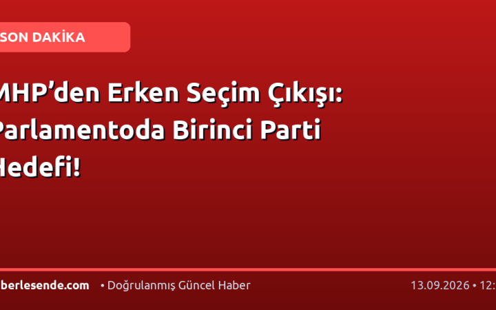 MHP’den Erken Seçim Çıkışı: Parlamentoda Birinci Parti Hedefi!