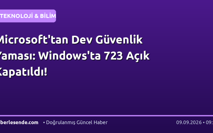 Microsoft'tan Dev Güvenlik Yaması: Windows'ta 723 Açık Kapatıldı!