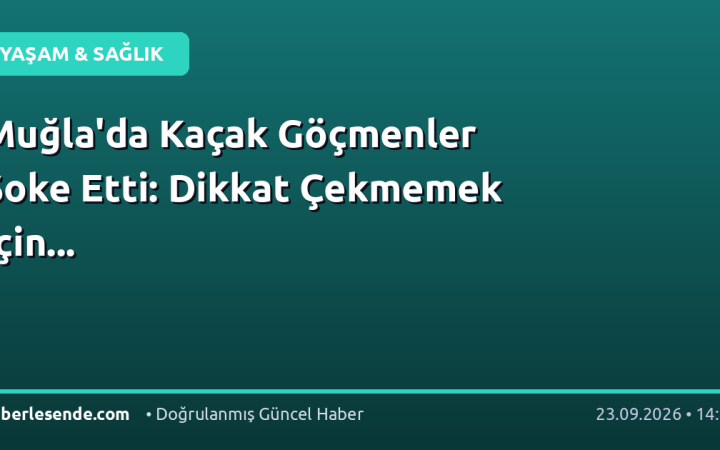 Muğla'da Kaçak Göçmenler Şoke Etti: Dikkat Çekmemek İçin...