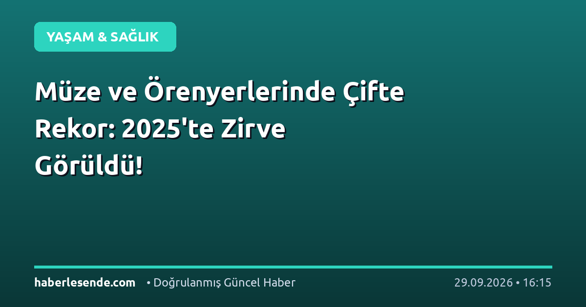 Müze ve Örenyerlerinde Çifte Rekor: 2025'te Zirve Görüldü!