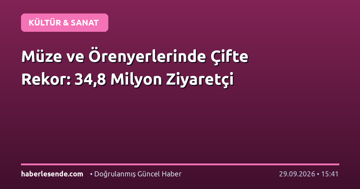 Müze ve Örenyerlerinde Çifte Rekor: 34,8 Milyon Ziyaretçi