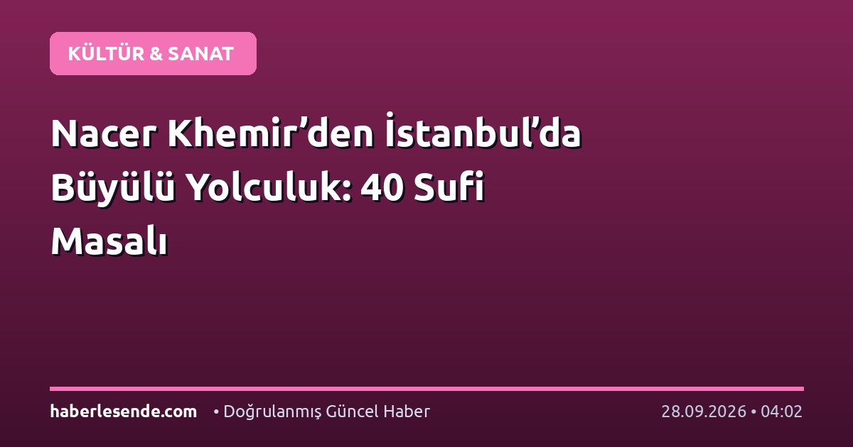 Nacer Khemir’den İstanbul’da Büyülü Yolculuk: 40 Sufi Masalı