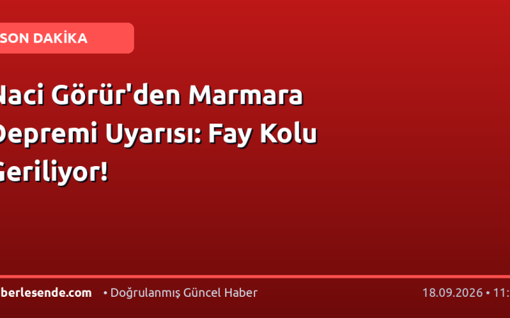 Naci Görür'den Marmara Depremi Uyarısı: Fay Kolu Geriliyor!