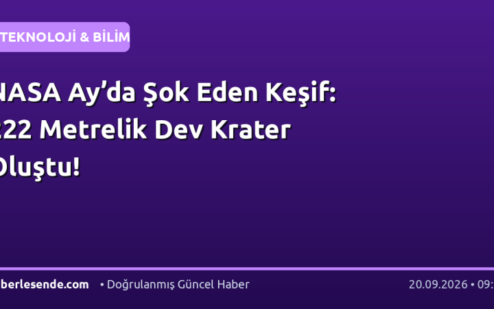 NASA Ay’da Şok Eden Keşif: 222 Metrelik Dev Krater Oluştu!