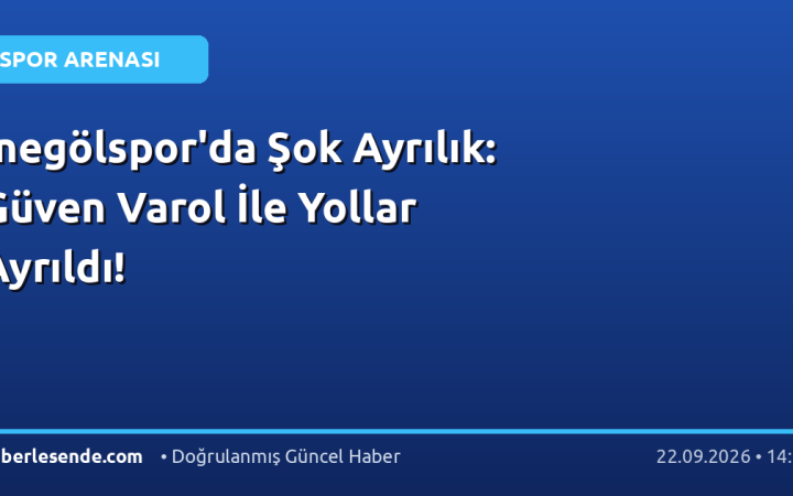 İnegölspor'da Şok Ayrılık: Güven Varol İle Yollar Ayrıldı!