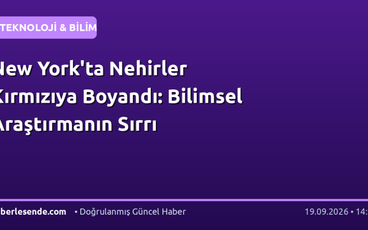 New York'ta Nehirler Kırmızıya Boyandı: Bilimsel Araştırmanın Sırrı