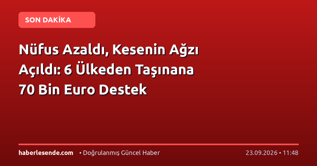 Nüfus Azaldı, Kesenin Ağzı Açıldı: 6 Ülkeden Taşınana 70 Bin Euro Destek