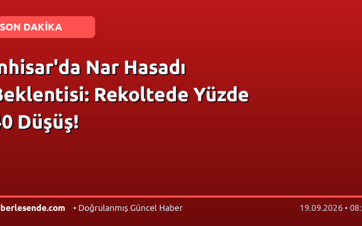 İnhisar'da Nar Hasadı Beklentisi: Rekoltede Yüzde 40 Düşüş!