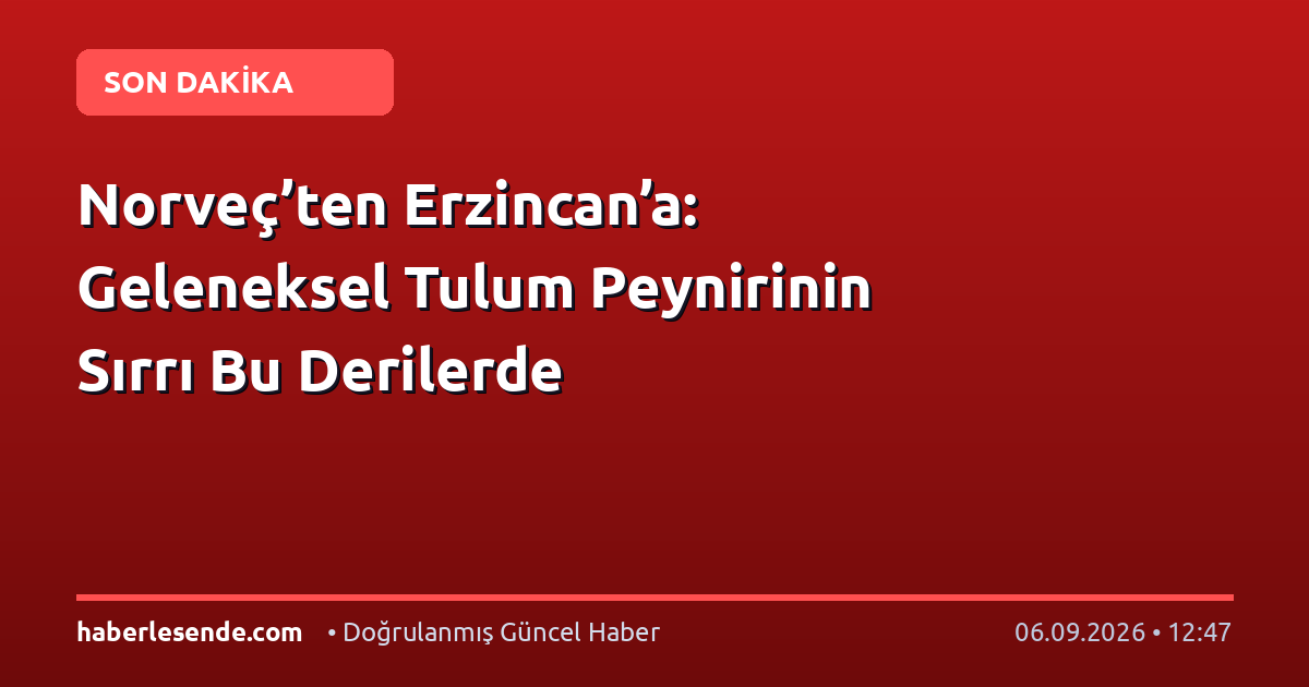 Norveç’ten Erzincan’a: Geleneksel Tulum Peynirinin Sırrı Bu Derilerde