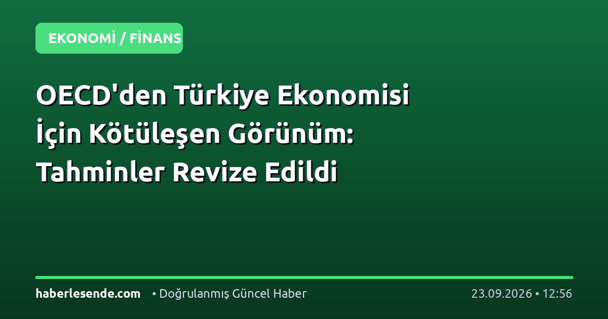 OECD'den Türkiye Ekonomisi İçin Kötüleşen Görünüm: Tahminler Revize Edildi