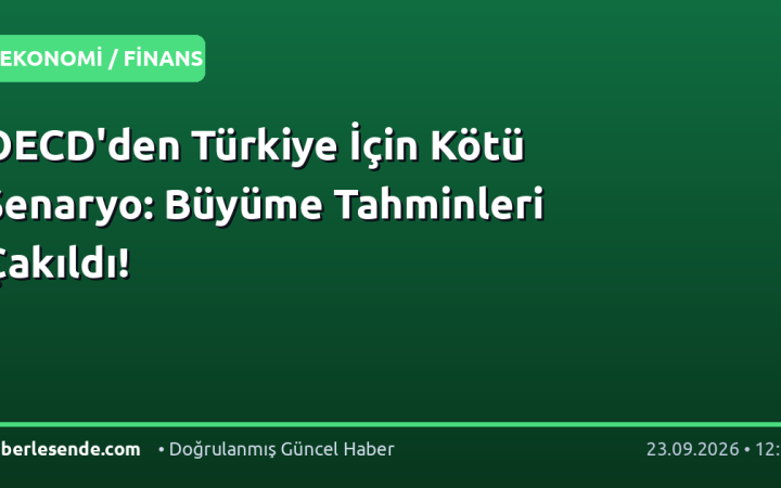 OECD'den Türkiye İçin Kötü Senaryo: Büyüme Tahminleri Çakıldı!