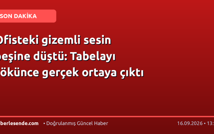 Ofisteki gizemli sesin peşine düştü: Tabelayı sökünce gerçek ortaya çıktı