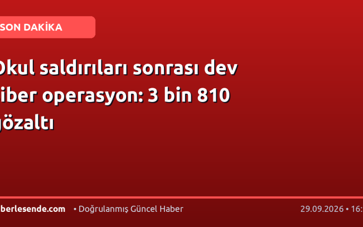Okul saldırıları sonrası dev siber operasyon: 3 bin 810 gözaltı