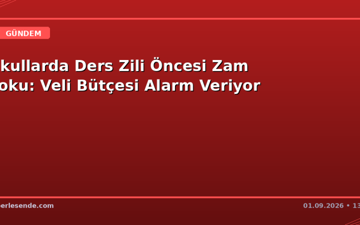 Okullarda Ders Zili Öncesi Zam Şoku: Veli Bütçesi Alarm Veriyor