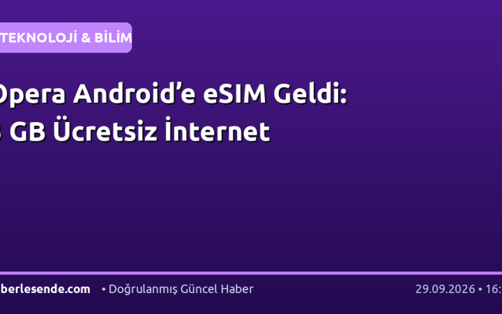 Opera Android’e eSIM Geldi: 3 GB Ücretsiz İnternet
