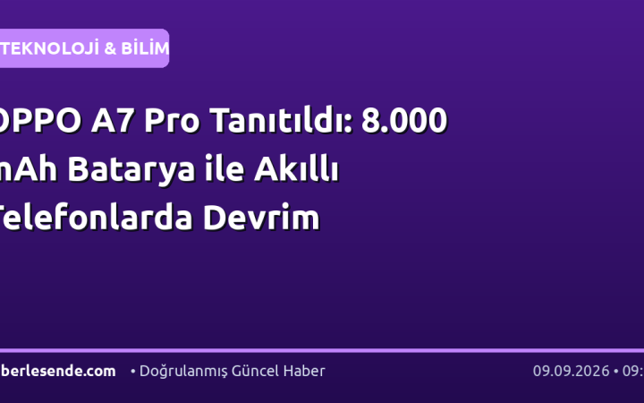 OPPO A7 Pro Tanıtıldı: 8.000 mAh Batarya ile Akıllı Telefonlarda Devrim