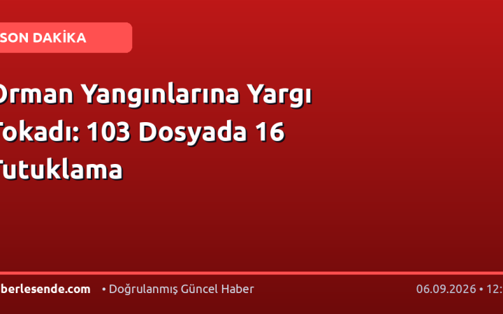 Orman Yangınlarına Yargı Tokadı: 103 Dosyada 16 Tutuklama