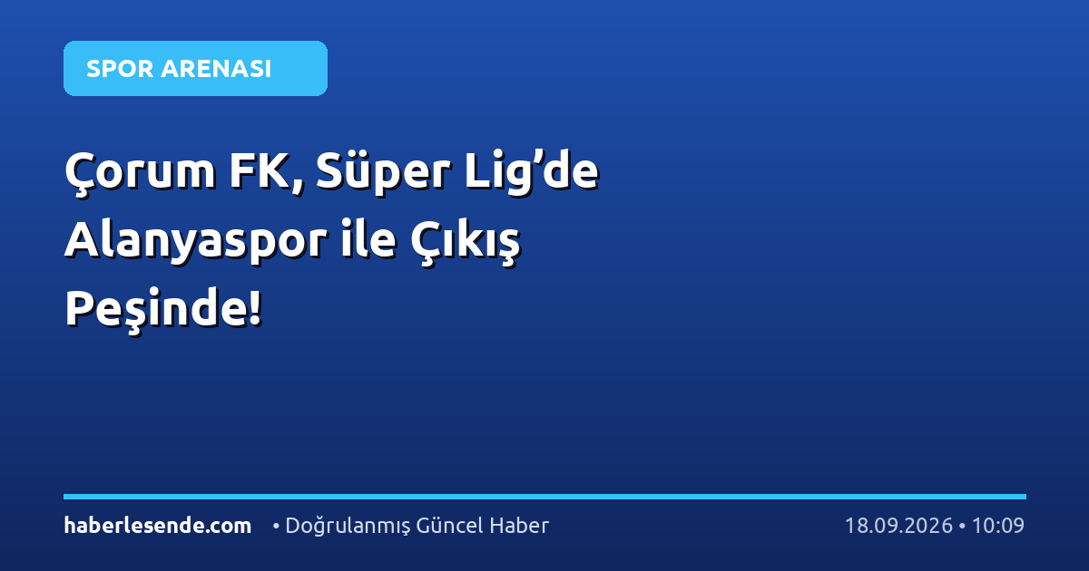 Çorum FK, Süper Lig’de Alanyaspor ile Çıkış Peşinde!