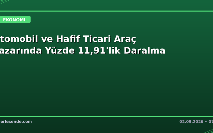Otomobil ve Hafif Ticari Araç Pazarında Yüzde 11,91'lik Daralma