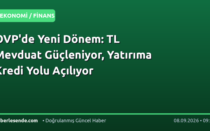 OVP'de Yeni Dönem: TL Mevduat Güçleniyor, Yatırıma Kredi Yolu Açılıyor