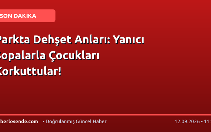 Parkta Dehşet Anları: Yanıcı Sopalarla Çocukları Korkuttular!