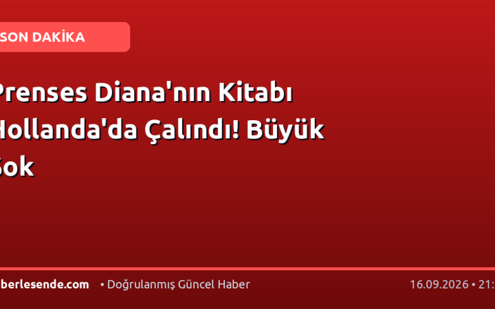 Prenses Diana'nın Kitabı Hollanda'da Çalındı! Büyük Şok