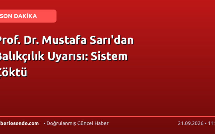 Prof. Dr. Mustafa Sarı'dan Balıkçılık Uyarısı: Sistem Çöktü