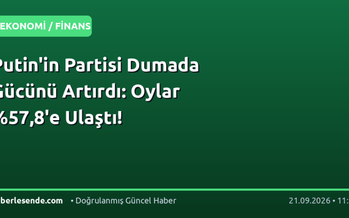 Putin'in Partisi Dumada Gücünü Artırdı: Oylar ,8'e Ulaştı!