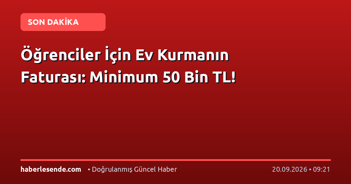 Öğrenciler İçin Ev Kurmanın Faturası: Minimum 50 Bin TL!