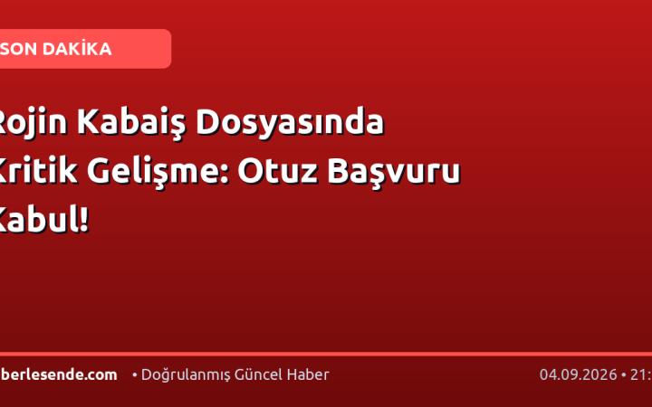 Rojin Kabaiş Dosyasında Kritik Gelişme: Otuz Başvuru Kabul!