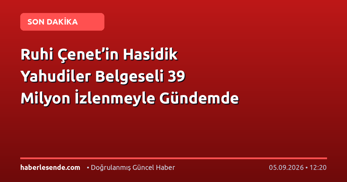 Ruhi Çenet’in Hasidik Yahudiler Belgeseli 39 Milyon İzlenmeyle Gündemde