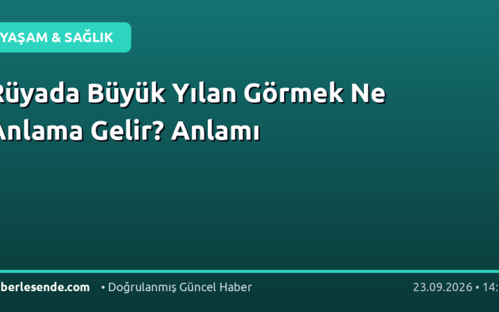 Rüyada Büyük Yılan Görmek Ne Anlama Gelir? Anlamı