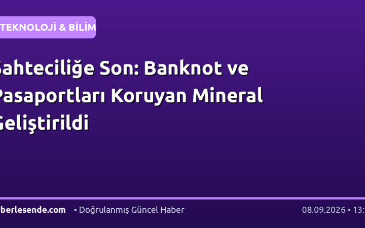 Sahteciliğe Son: Banknot ve Pasaportları Koruyan Mineral Geliştirildi