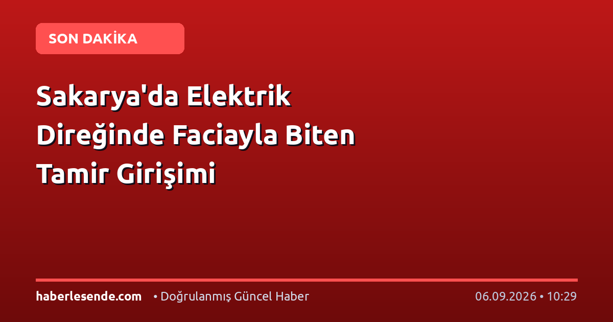 Sakarya'da Elektrik Direğinde Faciayla Biten Tamir Girişimi